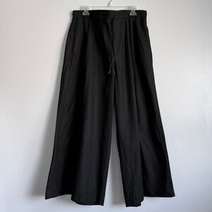 Simply Vera Wang NWT Womens XXL Pull On Wide Leg Pant Black Linen Blend Pockets